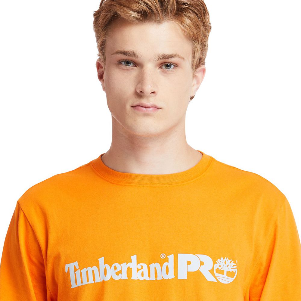 Tricouri Timberland Barbati Portocalii - Pro® Base Plate Long-Sleeve Graphic - Romania - JWMCLX013